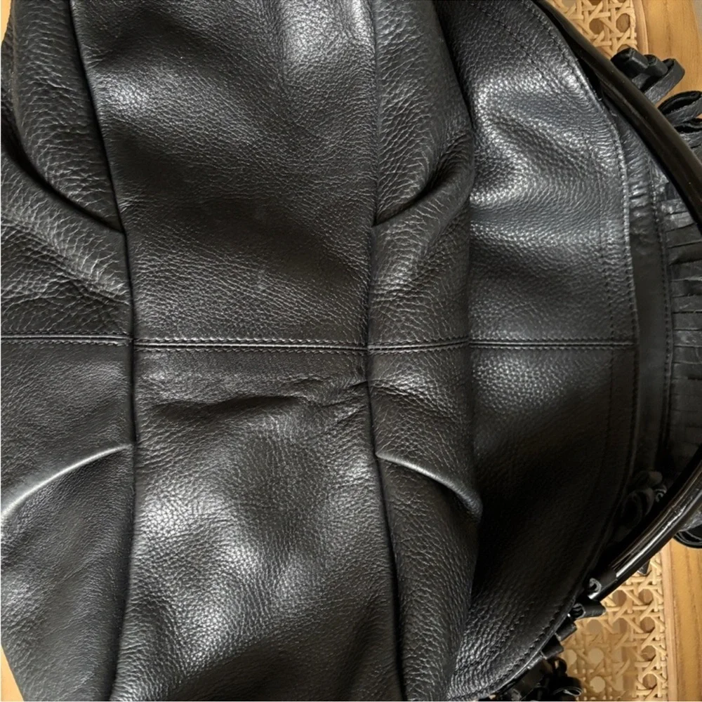 MaxMara Y2K Black Leather Fringe Bag